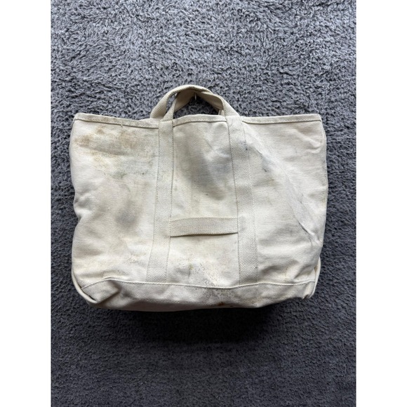 The Unbranded Brand Handbags - Vintage 70s 80s Linesmen Cotton Canvas Tool Utility Tote Bag Ivory 21 x 15